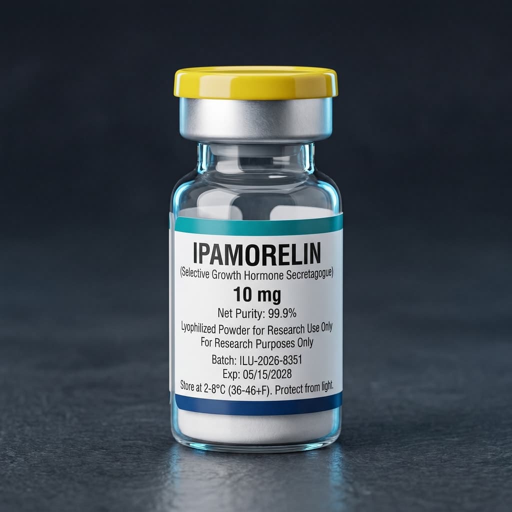 Ipamorelin research peptide vial