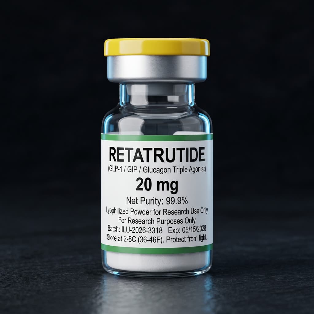 Retatrutide research peptide vial