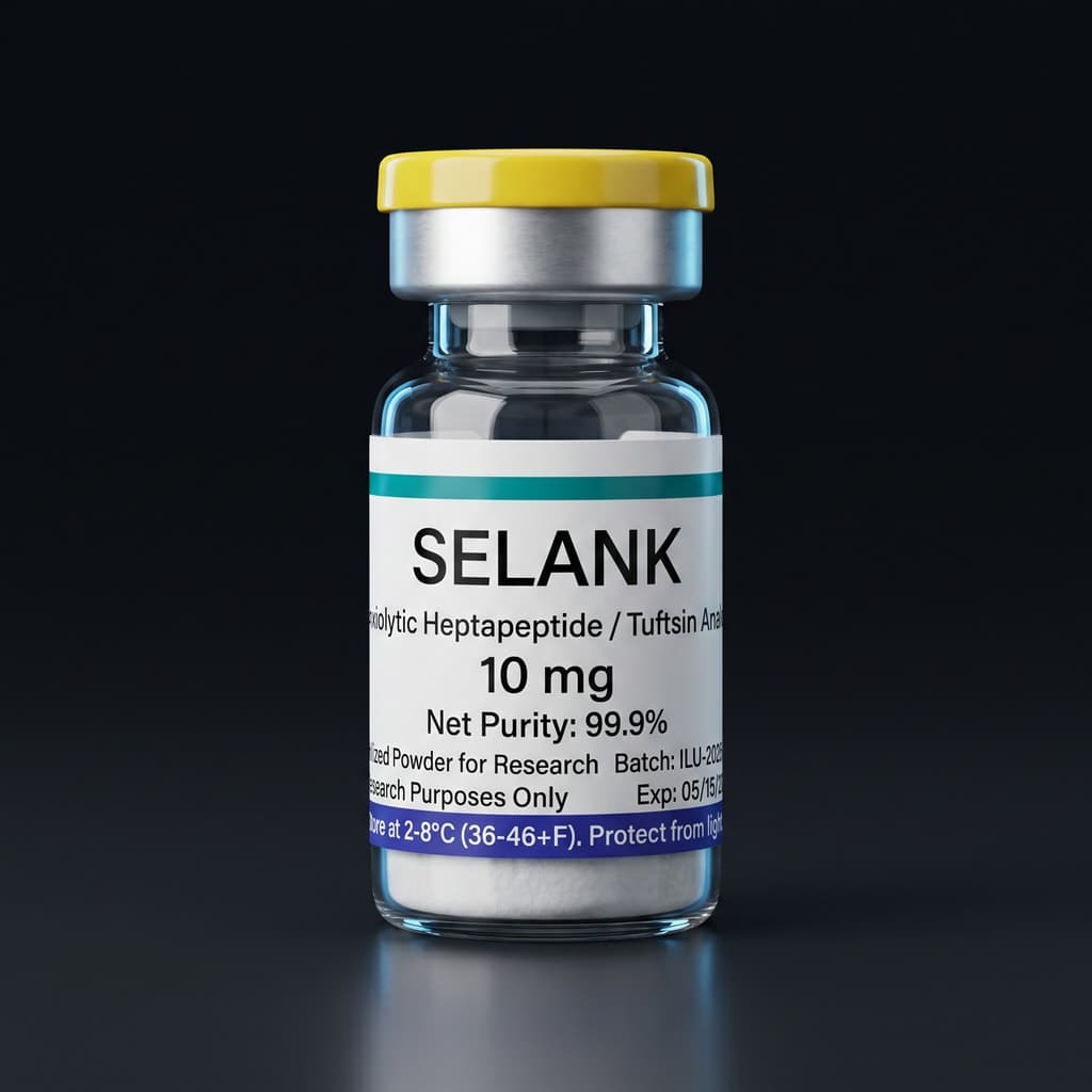 Selank research peptide vial